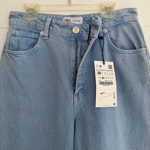 NWT Zara Wide Leg Hi-Rise Full Length Jeans